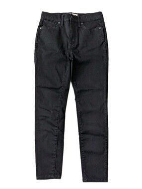 Madewell 10" High Rise Skinny Jeans Women's Size 28 Petite Black Denim